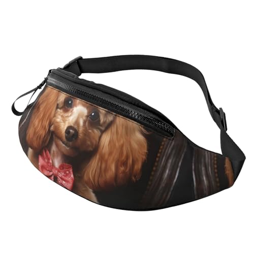 Gürteltasche für Damen und Herren, Motiv: Mops, Pizza, Pink, verstellbare Gürteltasche für Workout, Laufen, Reisen, lässige Hüfttasche, Pudel, Einheitsgröße von NBCCDVSH