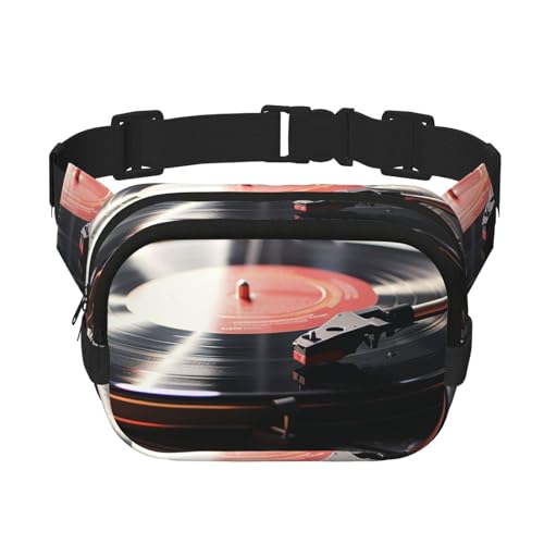 Gürteltasche mit niedlichem Bienen-Design für Damen und Herren, modische Gürteltasche, verstellbare Gürteltasche für Workout, Laufen, Reisen, lässige Hüfttasche, Plattenspieler, Einheitsgröße von NBCCDVSH