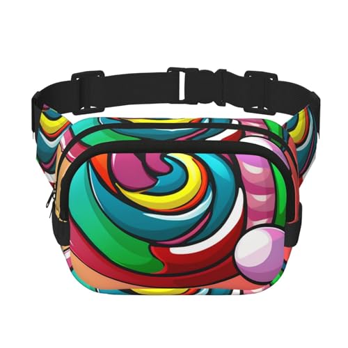 Gürteltasche zum Skifahren mit Ausrüstung, für Damen und Herren, modische Hüfttasche, verstellbare Gürteltasche für Workout, Laufen, Reisen, lässige Hüfttasche, lollipop, Einheitsgröße von NBCCDVSH