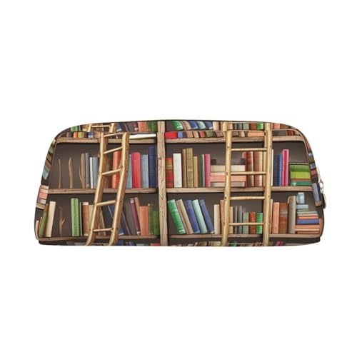 Leder-Federmäppchen mit Reißverschluss, stilvoller Stifthalter, ästhetisches Federmäppchen für Damen und Herren, Leder-Federtasche, lustige Bücherregale, Sammlung und Leiter, Stifteetui für Arbeit Leder-Federmäppchen mit Reißverschluss, stilvoller Stifthalter, ästhetisches Federmäppchen für Damen und Herren, Leder-Federtasche, lustige Bücherregale, Sammlung und Leiter, Stifteetui für Arbeit von NBCCDVSH