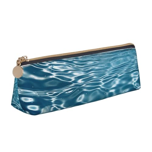 Leder-Federmäppchen mit Reißverschluss, stilvoller Stifthalter, ästhetisches Stifteetui für Damen und Herren, Leder-Federmäppchen, Pfauenfeder-Design, Stifteetui für Arbeit, Büro, Reisen von NBCCDVSH