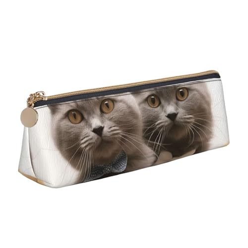 Leder-Federmäppchen mit Reißverschluss, stilvoller Stifthalter, ästhetisches Stifteetui für Damen und Herren, Leder-Federmäppchen mit Freesie, schöne Pflanze, Blume, Stiftebeutel für Arbeit, Büro von NBCCDVSH