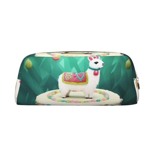 NBCCDVSH Leder-Federmäppchen mit Reißverschluss, stilvoller Stifthalter, ästhetisches Federmäppchen für Damen und Herren, Leder-Federmäppchen, Lama, Alpaka, Kuchen, Kaktus, Stifteetui für Arbeit, Büro NBCCDVSH Leder-Federmäppchen mit Reißverschluss, stilvoller Stifthalter, ästhetisches Federmäppchen für Damen und Herren, Leder-Federmäppchen, Lama, Alpaka, Kuchen, Kaktus, Stifteetui für Arbeit, Büro von NBCCDVSH