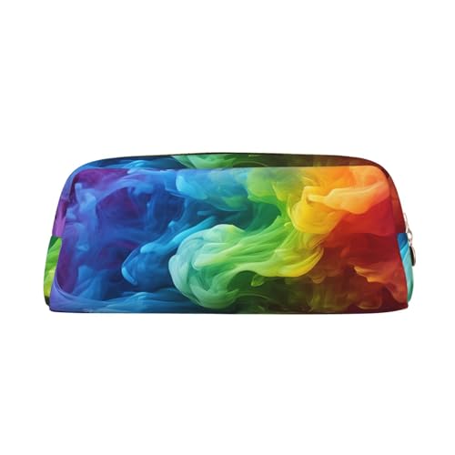 NBCCDVSH Leder-Federmäppchen mit Reißverschluss, stilvoller Stifthalter, ästhetisches Federmäppchen für Damen und Herren, Leder-Federmäppchen, Regenbogenfarben, Rauch, Stifteetui für Arbeit, Büro NBCCDVSH Leder-Federmäppchen mit Reißverschluss, stilvoller Stifthalter, ästhetisches Federmäppchen für Damen und Herren, Leder-Federmäppchen, Regenbogenfarben, Rauch, Stifteetui für Arbeit, Büro von NBCCDVSH
