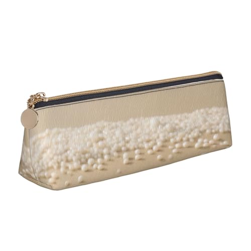 NBCCDVSH Leder-Federmäppchen mit Reißverschluss, stilvoller Stifthalter, ästhetisches Federmäppchen für Damen und Herren, Leder-Federmäppchen, Sonnenuntergang, Windmühle, Stifteetui für Arbeit, Büro von NBCCDVSH