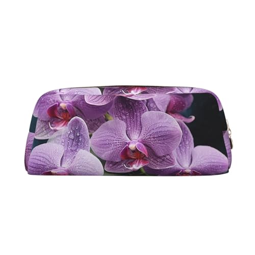 NBCCDVSH Leder-Federmäppchen mit Reißverschluss, stilvoller Stifthalter, ästhetisches Federmäppchen für Damen und Herren, Leder-Federmäppchen, schöne lila Orchideen, Stifteetui für Arbeit, Büro NBCCDVSH Leder-Federmäppchen mit Reißverschluss, stilvoller Stifthalter, ästhetisches Federmäppchen für Damen und Herren, Leder-Federmäppchen, schöne lila Orchideen, Stifteetui für Arbeit, Büro von NBCCDVSH