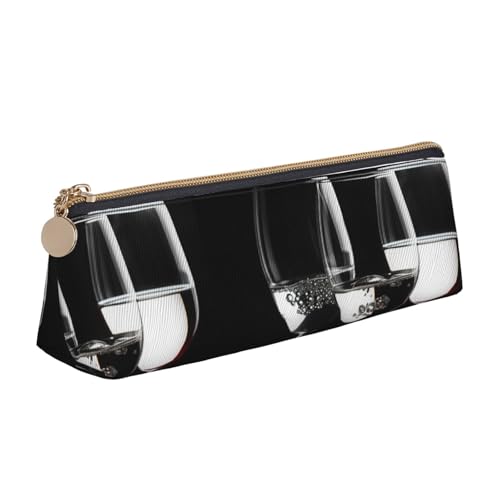 NBCCDVSH Leder-Federmäppchen mit Reißverschluss, stilvoller Stifthalter, ästhetisches Federmäppchen für Damen und Herren, Leder-Federmäppchen für Plattenspieler, Stifteetui für Arbeit, Büro, Reisen von NBCCDVSH