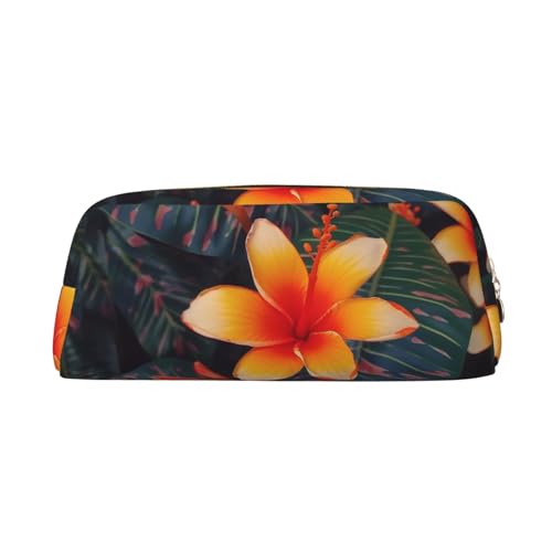 NBCCDVSH Leder-Federmäppchen mit Reißverschluss, stilvoller Stifthalter, ästhetisches Stifteetui für Damen und Herren, Leder-Federmäppchen, Hawaii, tropische Blume, Stifttasche für Arbeit, Büro NBCCDVSH Leder-Federmäppchen mit Reißverschluss, stilvoller Stifthalter, ästhetisches Stifteetui für Damen und Herren, Leder-Federmäppchen, Hawaii, tropische Blume, Stifttasche für Arbeit, Büro von NBCCDVSH