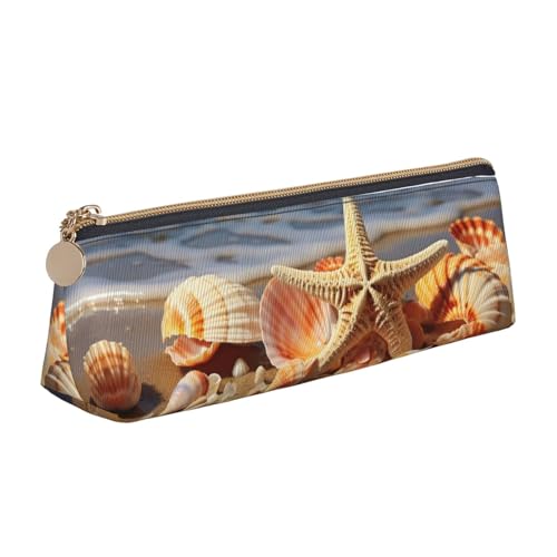 NBCCDVSH Leder-Federmäppchen mit Reißverschluss, stilvoller Stifthalter, ästhetisches Stifteetui für Damen und Herren, Leder-Federmäppchen, Nachthimmel, Silhouette, Stifteetui für Arbeit, Büro, Reisen von NBCCDVSH