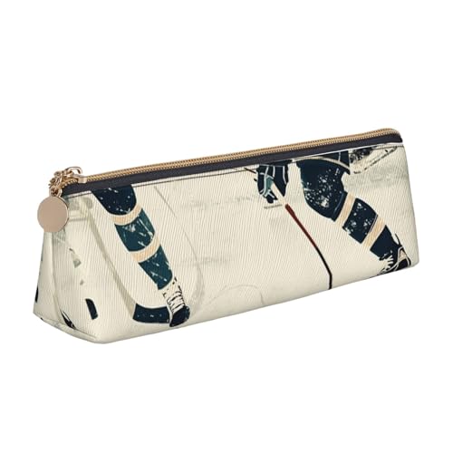 NBCCDVSH Leder-Federmäppchen mit Reißverschluss, stilvoller Stifthalter, ästhetisches Stifteetui für Damen und Herren, Leder-Federmäppchen, Siegel, Wal, Oktopus, Fisch, Stifteetui für Arbeit, Büro von NBCCDVSH