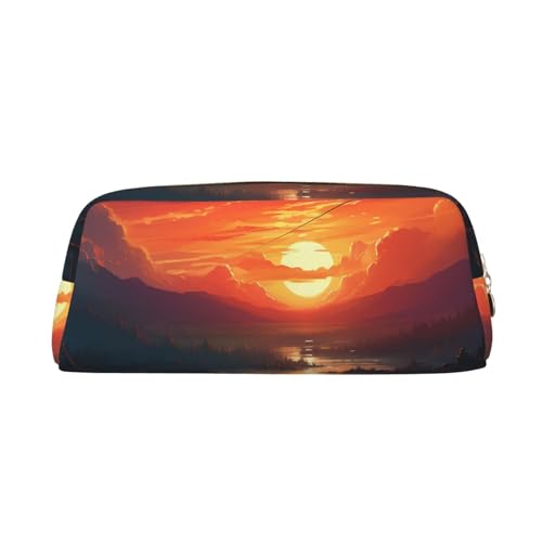 NBCCDVSH Leder-Federmäppchen mit Reißverschluss, stilvoller Stifthalter, ästhetisches Stifteetui für Damen und Herren, Leder-Federmäppchen, Sonnenuntergang, Kunst, Stifteetui für Arbeit, Büro, Reisen NBCCDVSH Leder-Federmäppchen mit Reißverschluss, stilvoller Stifthalter, ästhetisches Stifteetui für Damen und Herren, Leder-Federmäppchen, Sonnenuntergang, Kunst, Stifteetui für Arbeit, Büro, Reisen von NBCCDVSH