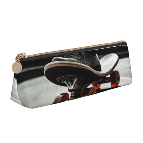 NBCCDVSH Leder-Federmäppchen mit Reißverschluss, stilvoller Stifthalter, ästhetisches Stifteetui für Damen und Herren, Leder-Federmäppchen, altes rostiges Vintage-Fahrrad-Stiftetui für Arbeit, Büro von NBCCDVSH