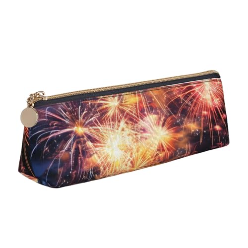 NBCCDVSH Leder-Federmäppchen mit Reißverschluss, stilvoller Stifthalter, ästhetisches Stifteetui für Damen und Herren, Leder-Federmäppchen, brennende Auto-Stifttasche für Arbeit, Büro, Reisen von NBCCDVSH