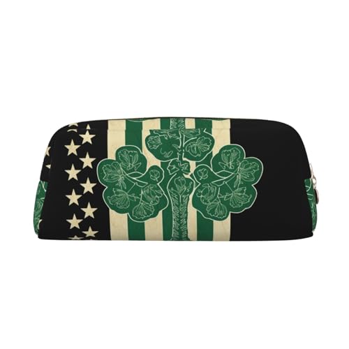 NBCCDVSH Leder-Federmäppchen mit Reißverschluss, stilvoller Stifthalter, ästhetisches Stifteetui für Damen und Herren, Leder-Federmäppchen, irische amerikanische Flagge, Stifteetui für Arbeit, Büro NBCCDVSH Leder-Federmäppchen mit Reißverschluss, stilvoller Stifthalter, ästhetisches Stifteetui für Damen und Herren, Leder-Federmäppchen, irische amerikanische Flagge, Stifteetui für Arbeit, Büro von NBCCDVSH