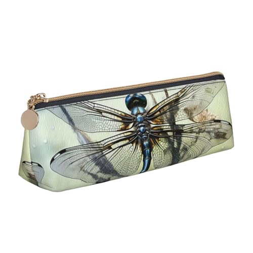 NBCCDVSH Leder-Federmäppchen mit Reißverschluss, stilvoller Stifthalter, ästhetisches Stifteetui für Damen und Herren, Leder-Federmäppchen, magischer Wald, Teich, Pfau, Stifteetui für Arbeit, Büro von NBCCDVSH