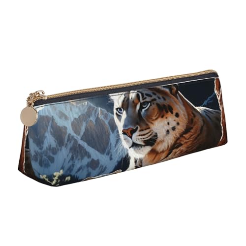 NBCCDVSH Leder-Federmäppchen mit Reißverschluss, stilvoller Stifthalter, ästhetisches Stifteetui für Damen und Herren, Leder-Federmäppchen, tropisches blaues Meer, Strand, Stifteetui für Arbeit, Büro von NBCCDVSH