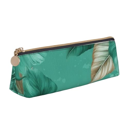 NBCCDVSH Leder-Federmäppchen mit Reißverschluss, stilvoller Stifthalter, ästhetisches Stifteetui für Damen und Herren, Leder-Federmäppchen, violett-grün, leuchtendes Stiftetui für Arbeit, Büro, Reisen von NBCCDVSH