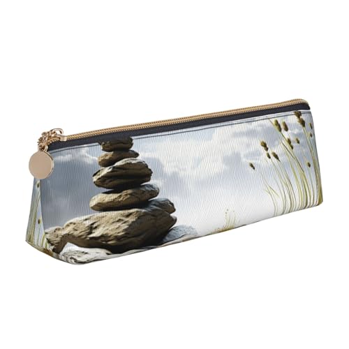 NBCCDVSH Leder-Federmäppchen mit Reißverschluss, stilvoller Stifthalter, ästhetisches Stifteetui für Damen und Herren, Leder-Federmäppchen, violett-grün, leuchtendes Stiftetui für Arbeit, Büro, Reisen von NBCCDVSH