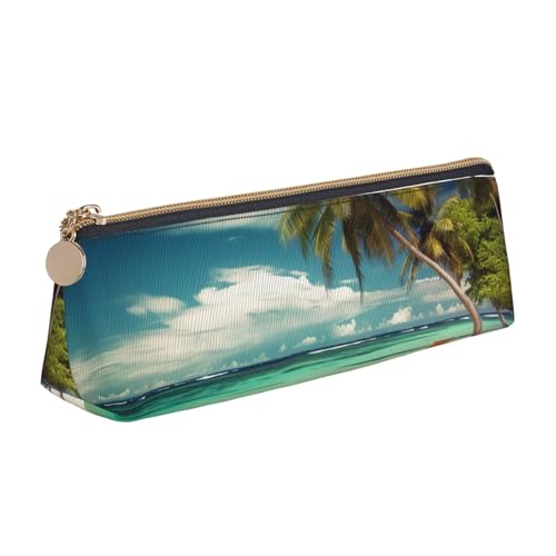 NBCCDVSH Leder-Federmäppchen mit Reißverschluss, stilvoller Stifthalter, ästhetisches Stifteetui für Damen und Herren, Leder-Federmäppchen, violett-grün, leuchtendes Stiftetui für Arbeit, Büro, Reisen von NBCCDVSH