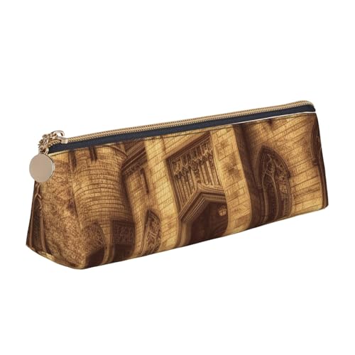 NBCCDVSH Leder-Federmäppchen mit Reißverschluss, stilvoller Stifthalter, ästhetisches Stifteetui für Damen und Herren, Leder-Federmäppchen, violett-grün, leuchtendes Stiftetui für Arbeit, Büro, Reisen von NBCCDVSH