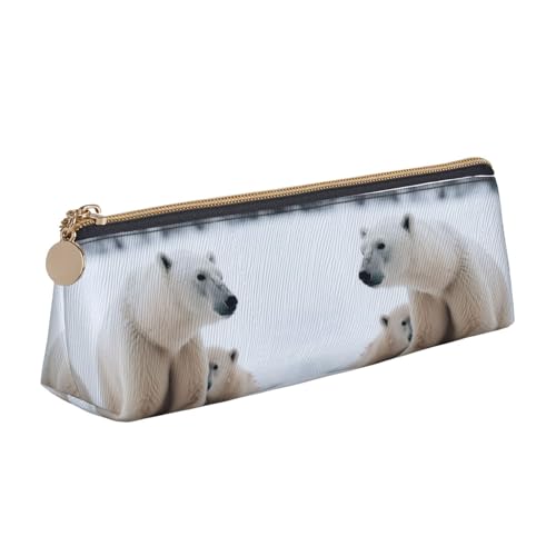 NBCCDVSH Leder-Federmäppchen mit Reißverschluss, stilvoller Stifthalter, ästhetisches Stifteetui für Damen und Herren, Leder-Federmäppchen für Schnee, Berg, Wild, Wolf, Stifteetui für Arbeit, Büro von NBCCDVSH