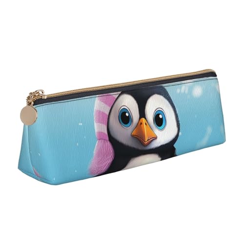 NBCCDVSH Leder-Federmäppchen mit Reißverschluss, stilvoller Stifthalter, ästhetisches Stifteetui für Damen und Herren, Leder-Federmäppchen für Schnee, Berg, Wild, Wolf, Stifteetui für Arbeit, Büro von NBCCDVSH