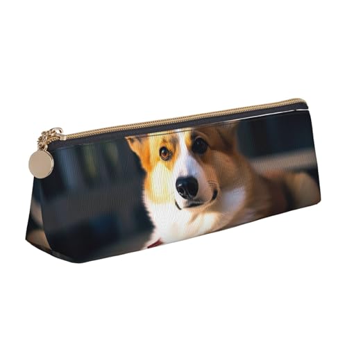 NBCCDVSH Leder-Federmäppchen mit Reißverschluss, stilvoller Stifthalter, ästhetisches Stifteetui für Damen und Herren, Leder-Federmäppchen für Schnee, Berg, Wild, Wolf, Stifteetui für Arbeit, Büro von NBCCDVSH