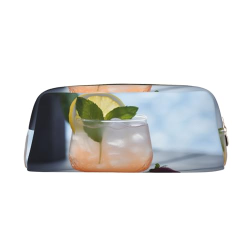 NBCCDVSH Leder-Federmäppchen mit Reißverschluss, stilvoller Stifthalter, ästhetisches Stifteetui für Damen und Herren, Leder-Federmäppchen für Sommer, Cocktail, für Arbeit, Büro, Reisen, Federmäppchen NBCCDVSH Leder-Federmäppchen mit Reißverschluss, stilvoller Stifthalter, ästhetisches Stifteetui für Damen und Herren, Leder-Federmäppchen für Sommer, Cocktail, für Arbeit, Büro, Reisen, Federmäppchen von NBCCDVSH