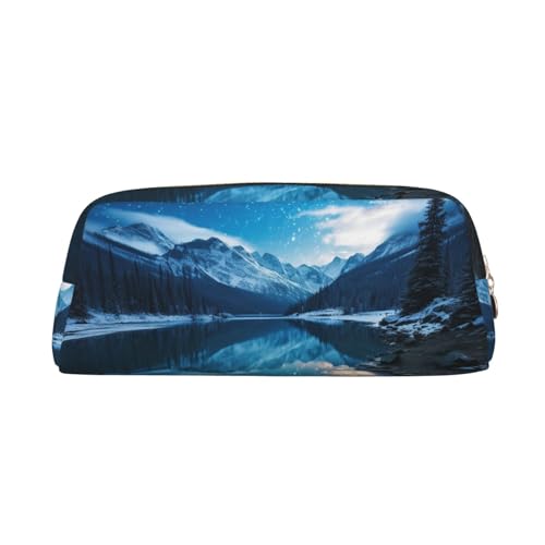 NBCCDVSH Leder-Federmäppchen mit Reißverschluss, stilvoller Stifthalter, ästhetisches Stifteetui für Damen und Herren, Leder-Federmäppchen mit Sternenhimmel, Winter, Nacht, Stifttasche für Arbeit NBCCDVSH Leder-Federmäppchen mit Reißverschluss, stilvoller Stifthalter, ästhetisches Stifteetui für Damen und Herren, Leder-Federmäppchen mit Sternenhimmel, Winter, Nacht, Stifttasche für Arbeit von NBCCDVSH