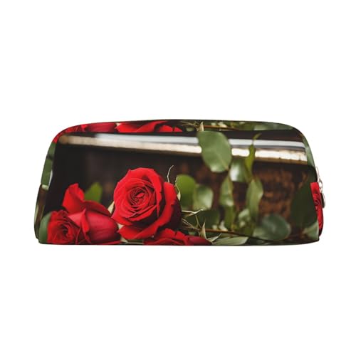 NBCCDVSH Leder-Federmäppchen mit Reißverschluss, stilvoller Stifthalter, ästhetisches Stifteetui für Damen und Herren, Leder-Federmäppchen mit roter Rose auf Klavier, Stifttasche für Arbeit, Büro NBCCDVSH Leder-Federmäppchen mit Reißverschluss, stilvoller Stifthalter, ästhetisches Stifteetui für Damen und Herren, Leder-Federmäppchen mit roter Rose auf Klavier, Stifttasche für Arbeit, Büro von NBCCDVSH