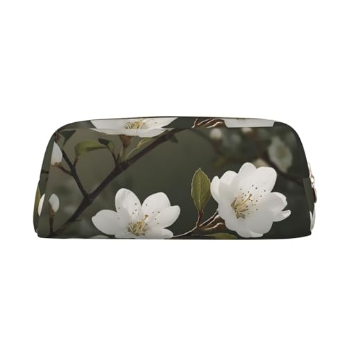 NBCCDVSH Leder-Federmäppchen mit Reißverschluss, stilvoller Stifthalter, ästhetisches Stifteetui für Damen und Herren, Leder-Federmäppchen mit weißen Blumen, Federstifttasche für Arbeit, Büro, Reisen NBCCDVSH Leder-Federmäppchen mit Reißverschluss, stilvoller Stifthalter, ästhetisches Stifteetui für Damen und Herren, Leder-Federmäppchen mit weißen Blumen, Federstifttasche für Arbeit, Büro, Reisen von NBCCDVSH