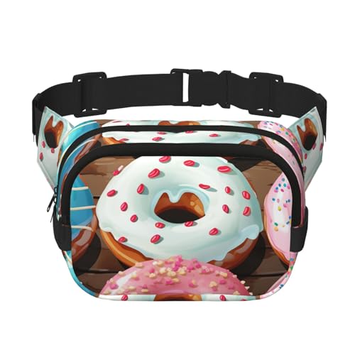 Romantische Bauchtasche mit Eiffelmotiv für Damen und Herren, modische Gürteltasche, verstellbare Gürteltasche für Workout, Laufen, Reisen, lässige Hüfttasche, Donuts, Einheitsgröße von NBCCDVSH