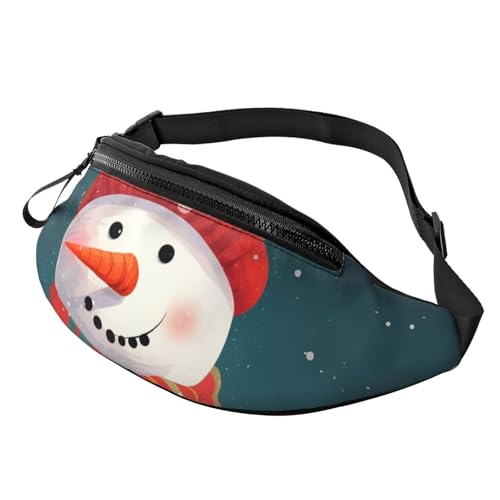 Sommer-Gürteltasche mit Wassermelonen-Motiv für Damen und Herren, modische Hüfttasche, verstellbare Gürteltasche für Workout, Laufen, Reisen, lässige Hüfttasche, Weihnachts-Schneemann, Einheitsgröße von NBCCDVSH