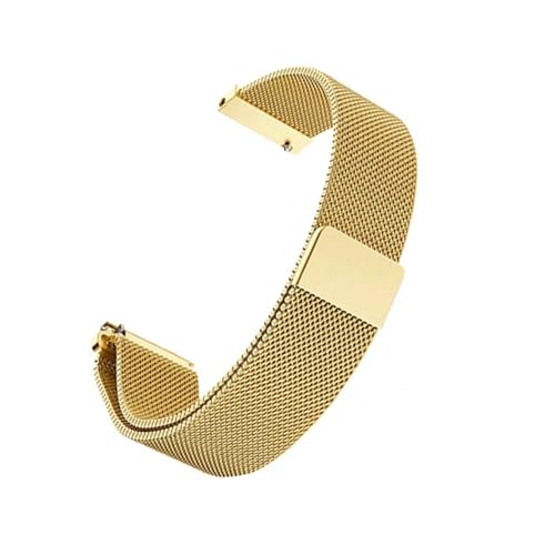 NBCNZCTSAS 12 14 15 16 18 20 22 23 mm magnetisches Milan-Mesh-Armband, passend for Herren und Damen, Uhrenarmband, Silber, Schwarz, Gold, Roségold, Blau(Gold,15mm) von NBCNZCTSAS