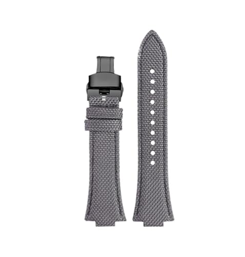NBCNZCTSAS 12 mm konvexes Mund-Nylon-Armband, passend for Tissot PRX Series Strap Super Player T137.407/410 Nylon Herren-Armband(Gray bk bk) von NBCNZCTSAS