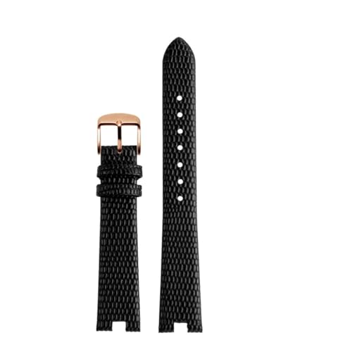 NBCNZCTSAS 12MM 14MM Armband passend for Gucci Uhrenarmband passend for GC Damen YA141.4 YA141505 Lederarmband Armband mit Kerbbefestigung(Black-rose gold,12mm) von NBCNZCTSAS