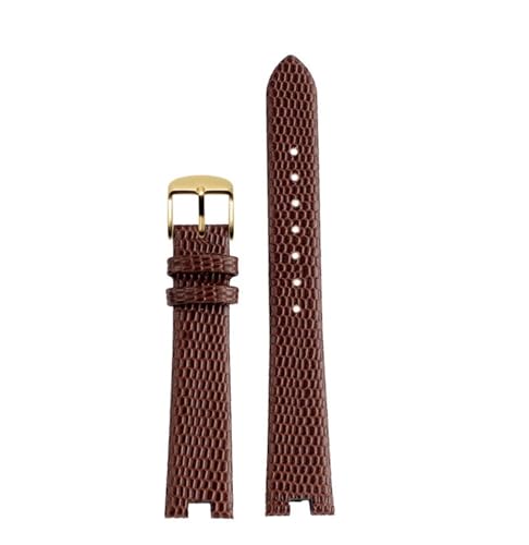 NBCNZCTSAS 12MM 14MM Armband passend for Gucci Uhrenarmband passend for GC Damen YA141.4 YA141505 Lederarmband Armband mit Kerbbefestigung(Brown-gold,12mm) von NBCNZCTSAS