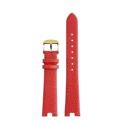 NBCNZCTSAS 12MM 14MM Armband passend for Gucci Uhrenarmband passend for GC Damen YA141.4 YA141505 Lederarmband Armband mit Kerbbefestigung(Red-gold,12mm) von NBCNZCTSAS