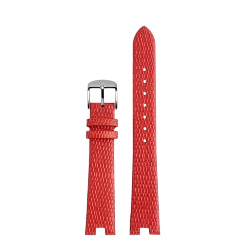NBCNZCTSAS 12MM 14MM Armband passend for Gucci Uhrenarmband passend for GC Damen YA141.4 YA141505 Lederarmband Armband mit Kerbbefestigung(Red-silver,12mm) von NBCNZCTSAS