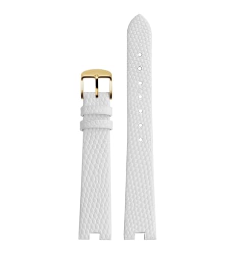NBCNZCTSAS 12MM 14MM Armband passend for Gucci Uhrenarmband passend for GC Damen YA141.4 YA141505 Lederarmband Armband mit Kerbbefestigung(White-gold,12mm) von NBCNZCTSAS