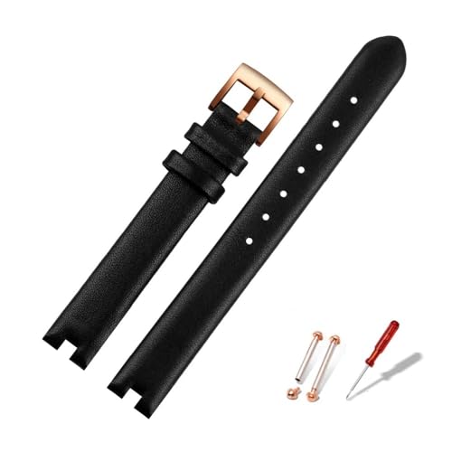 NBCNZCTSAS 12mm 14mm Armband Passend for Guc Leder Uhrenarmband YA141401 YA141505 Serie Damenarmband Notch Armband Schwarz Braun(Black rk,14mm) von NBCNZCTSAS