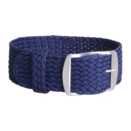 NBCNZCTSAS 14mm 16mm 18mm 20mm 22mm Einfarbig Perlon Woven Nylon Uhrenarmbänder Armband Stoff Woven Uhrenarmband Band Schnalle Gürtel schwarz blau(W02 Navy,14mm) von NBCNZCTSAS