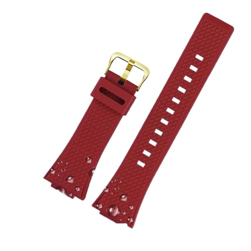 NBCNZCTSAS 16 mm Silikonarmband for Herren, passend for Casio Fit For G-Shock GA-110 GM-110GB GA-110 GA-100 GA-120, Uhrenarmband aus Kunstharz, Silikonkautschuk, Zubehör(Red gold) von NBCNZCTSAS