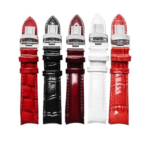 NBCNZCTSAS 18 mm (Schnalle 16 mm), passend for Tissot Damenuhr T035210A T035207, Leder-Uhrenarmbänder, passend for Tissot Kutu-Armband(White alligator sk) von NBCNZCTSAS