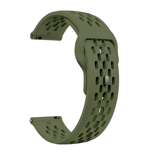 NBCNZCTSAS 18 mm 20 mm 22 mm Silikonarmband passend for Samsung Galaxy Watch 6 5 4 40 mm 44 mm Gear S3 Breathe Band passend for Huawei Watch 4 Ultimate Armband(Army green,18mm) von NBCNZCTSAS