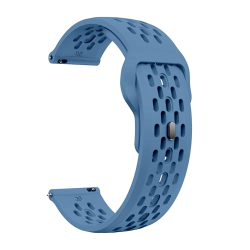NBCNZCTSAS 18 mm 20 mm 22 mm Silikonarmband passend for Samsung Galaxy Watch 6 5 4 40 mm 44 mm Gear S3 Breathe Band passend for Huawei Watch 4 Ultimate Armband(Blue,18mm) von NBCNZCTSAS
