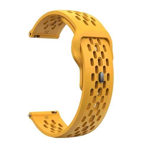NBCNZCTSAS 18 mm 20 mm 22 mm Silikonarmband passend for Samsung Galaxy Watch 6 5 4 40 mm 44 mm Gear S3 Breathe Band passend for Huawei Watch 4 Ultimate Armband(Yellow,22mm) von NBCNZCTSAS