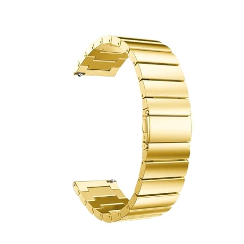 NBCNZCTSAS 18 mm 20 mm 22 mm Uhrenarmband passend for Samsung S3 Galaxy Watch3 41 mm 45 mm Edelstahl Ersatz-Gliederarmband for Smart Watch(Gold-tool,22mm) von NBCNZCTSAS