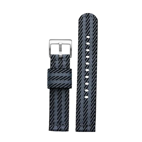NBCNZCTSAS 18mm 20mm 22mm 24mm Nylon gewebtes Armband passend for Seiko Fit for Omega Quick Release Canvas Armband Armee Militär Männer Frauen Sport Armband(Black grey sk,18mm) von NBCNZCTSAS