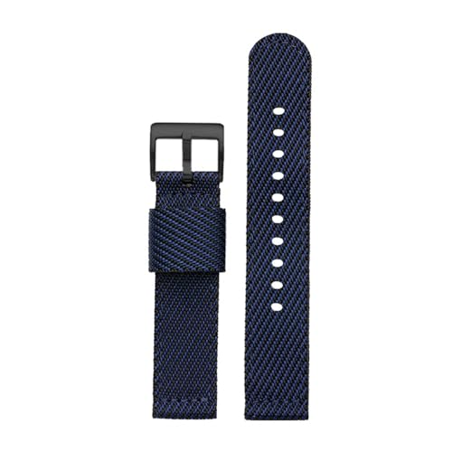NBCNZCTSAS 18mm 20mm 22mm 24mm Nylon gewebtes Armband passend for Seiko Fit for Omega Quick Release Canvas Armband Armee Militär Männer Frauen Sport Armband(Blue black BK,20mm) von NBCNZCTSAS